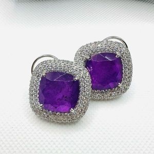 Purple doublet earrings
